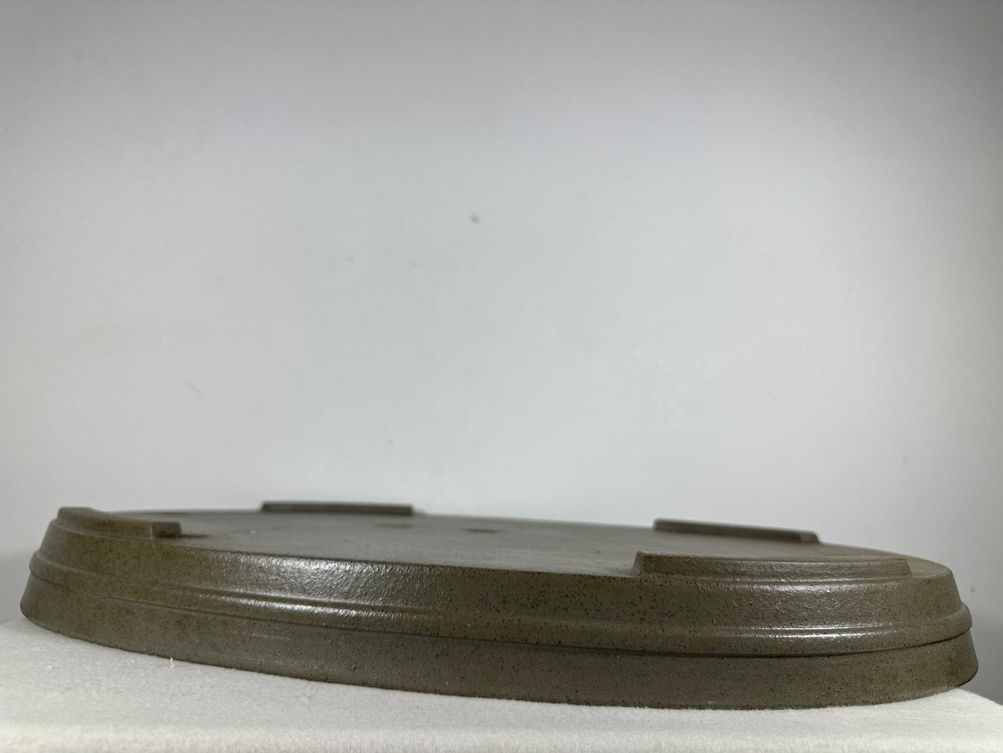 Preowned Japanese Tokoname Oval Shallow Bonsai Pot Seizan - 20.5” By 14.5”