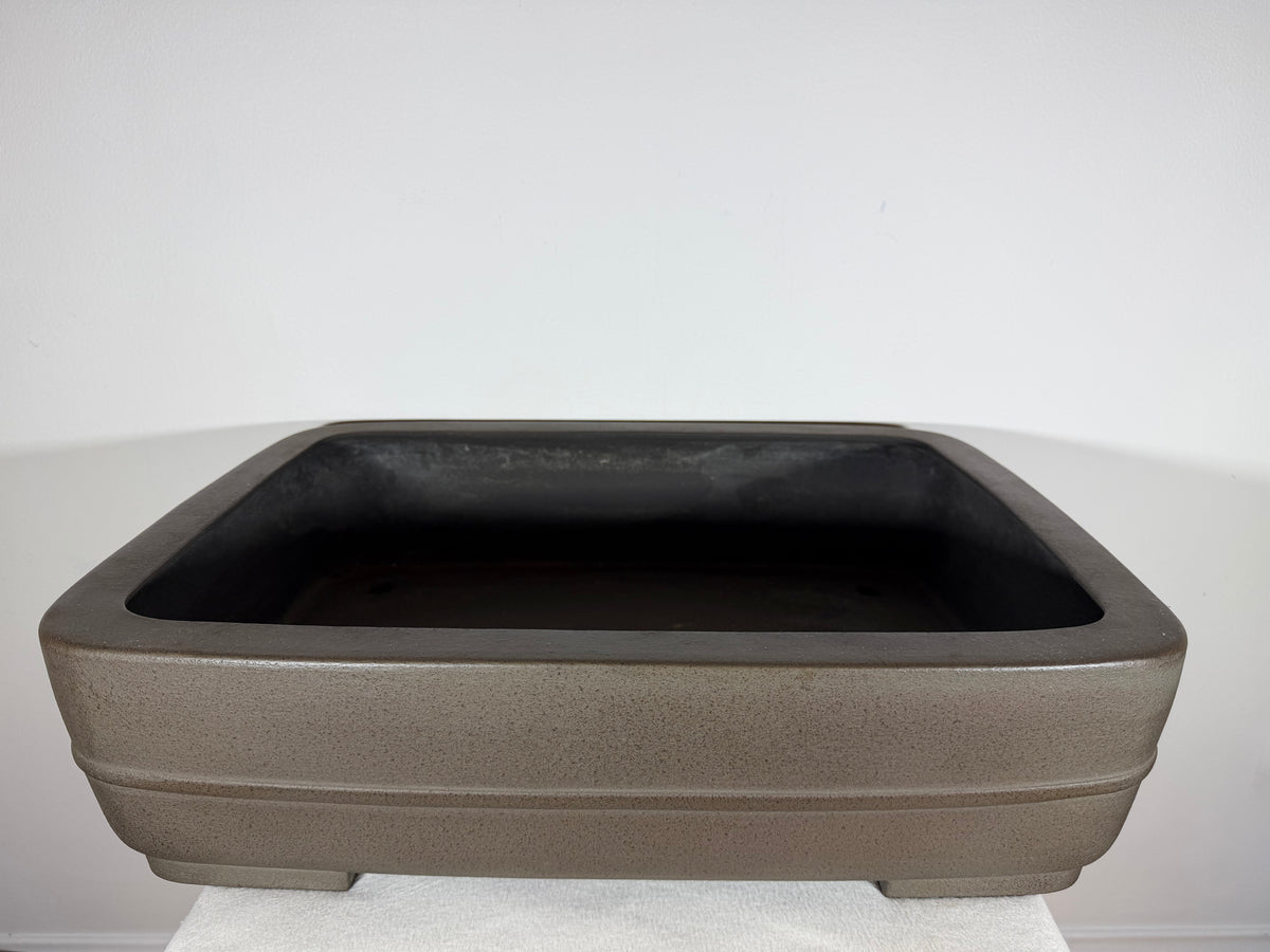 Preowned Japanese Tokoname Unglazed Rectangular Bonsai Pot Eiraku - 21.75” x 16.25” x 5.75”