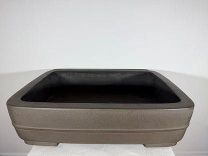 Preowned Japanese Tokoname Unglazed Rectangular Bonsai Pot Eiraku - 21.75” x 16.25” x 5.75”
