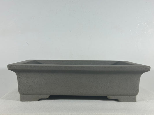 Preowned Japanese Tokoname Unglazed Rectangular Bonsai Pot Seizan - 12.75” By 9.5”