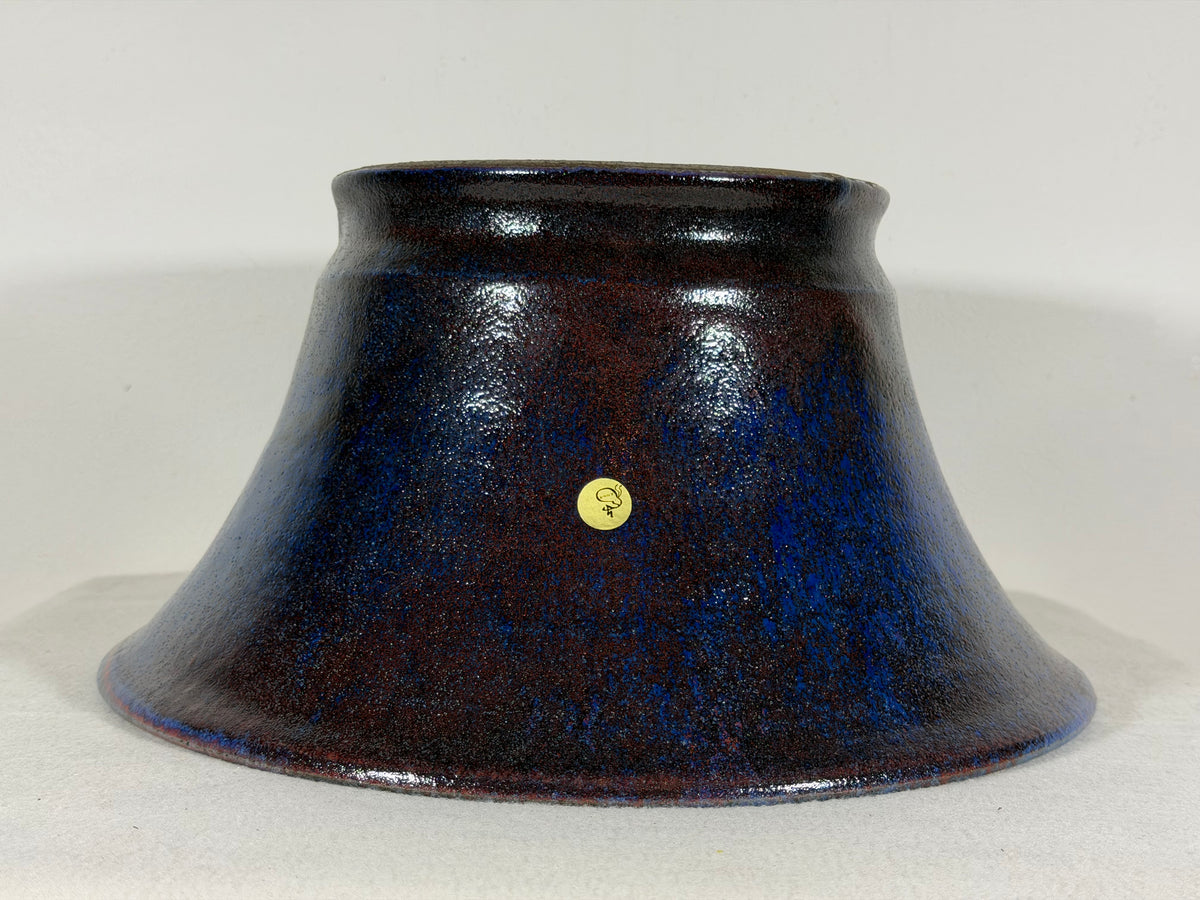 New Japanese Tokoname Glazed Round Bonsai Pot Syuhou Yoshimura - 12” By 6.25”