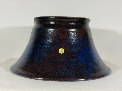 New Japanese Tokoname Glazed Round Bonsai Pot Syuhou Yoshimura - 12” By 6.25”