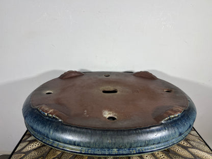 Preowned Japanese Tokoname Bag Style Bonsai Pot Suisyouen - 18.25” By 15”