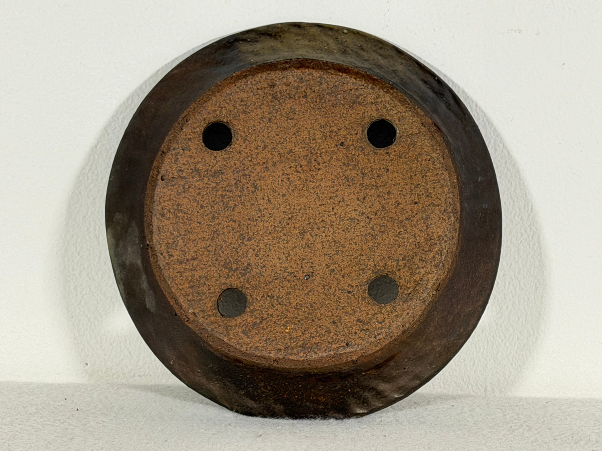 Preowned Japanese Tokoname Glazed Nanban Style Bonsai Pot - 6.5” By 1”