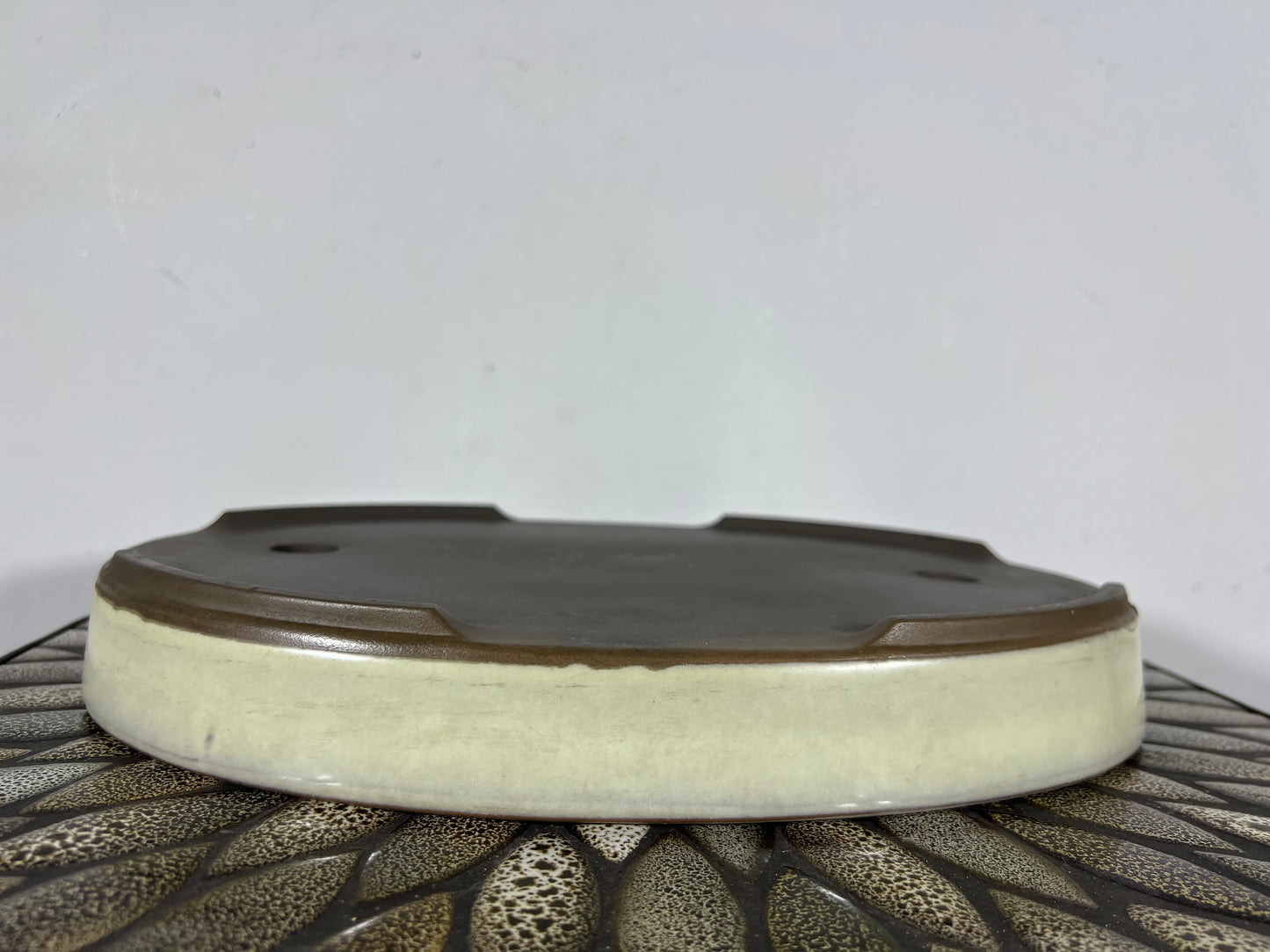 Preowned Japanese Tokoname Shallow Oval Bonsai Pot - 12.75” By 9.25”