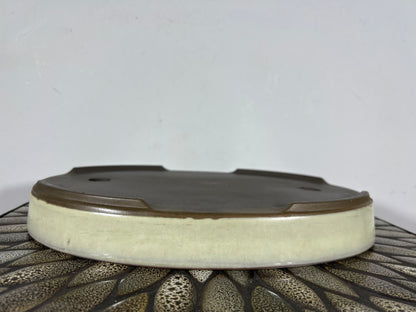 Preowned Japanese Tokoname Shallow Oval Bonsai Pot - 12.75” By 9.25”