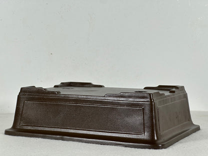 Preowned Japanese Tokoname Unglazed Rectangular Bonsai Pot - 8.75” By 6.25”