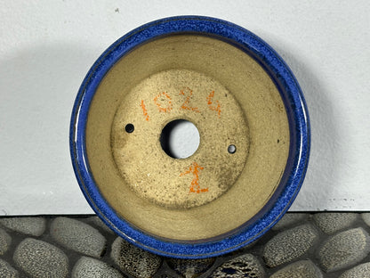 New Japanese Tokoname Round Glazed Bonsai Pot Katu - 4 3/8” By 2.75”