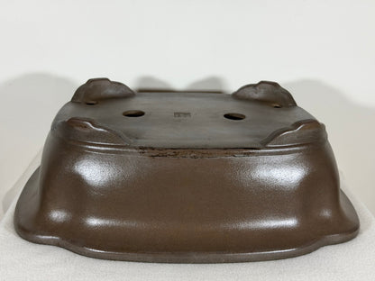 Preowned Japanese Tokoname Mokko Style Bonsai Pot Gyouzan Nakano - 15.5” By 12.75”