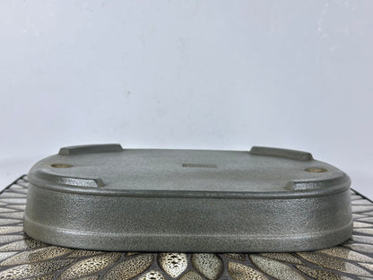 Preowned Japanese Tokoname Unglazed Oval  Bonsai Pot Yamaaki - 11.75” By 8.5”