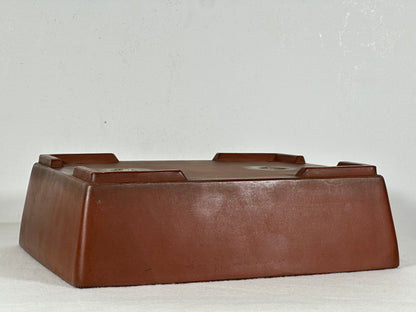 Preowned Japanese Tokoname Unglazed Rectangular Bonsai Pot - 10.5” By 8.25”