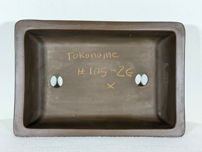 Preowned Japanese Tokoname Unglazed Rectangular Bonsai Pot - 10.5” By 7.25”