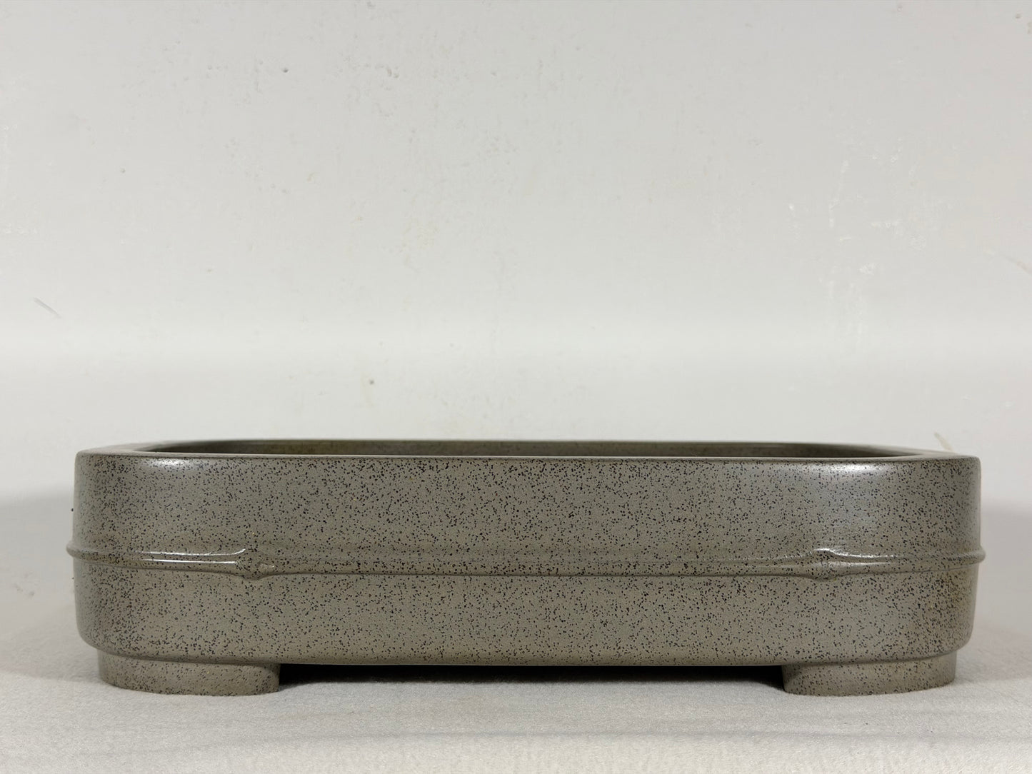 Preowned Japanese Tokoname Unglazed Rectangular Bonsai Pot Seizan - 12.75” By 9.25”