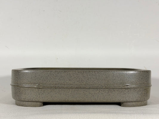 Preowned Japanese Tokoname Unglazed Rectangular Bonsai Pot Seizan - 12.75” By 9.25”