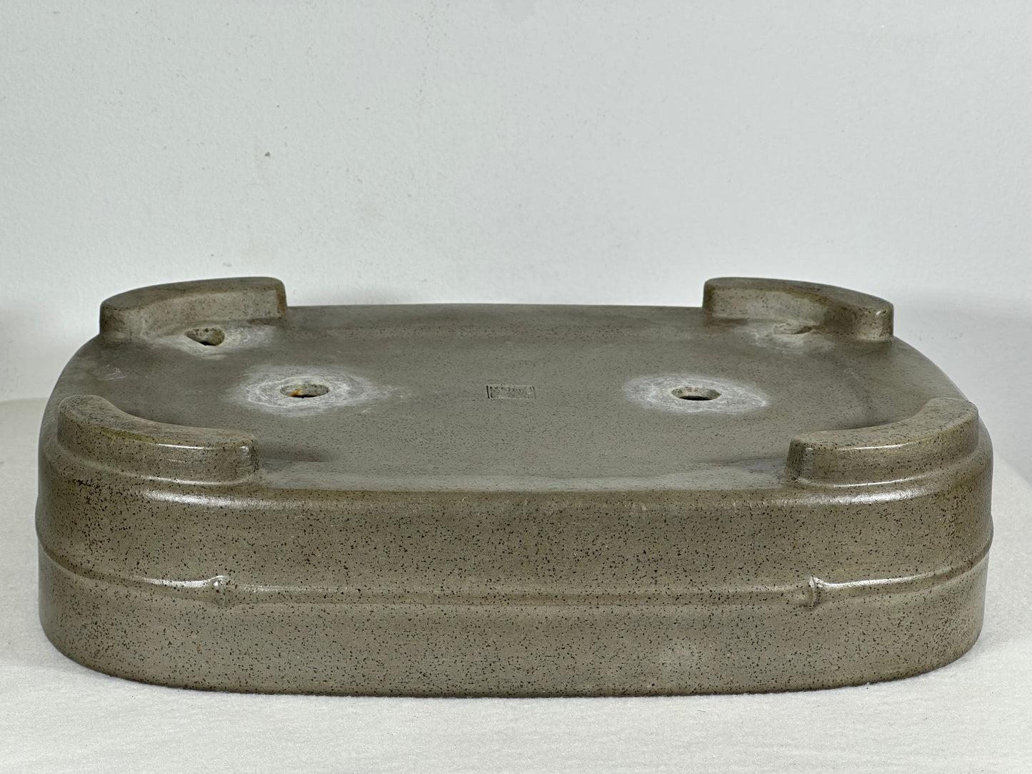Preowned Japanese Tokoname Unglazed Rectangular Bonsai Pot Seizan - 12.5” By 9.25”