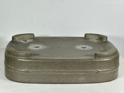 Preowned Japanese Tokoname Unglazed Rectangular Bonsai Pot Seizan - 12.5” By 9.25”