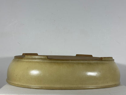 Preowned Vintage Japanese Tokoname  Glazed Oval Bonsai Pot Reiho - 17.5” By 14.25”