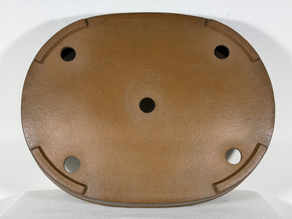 Preowned Japanese Tokoname Unglazed Oval Bonsai Pot Kizan - 16” By 12.5”