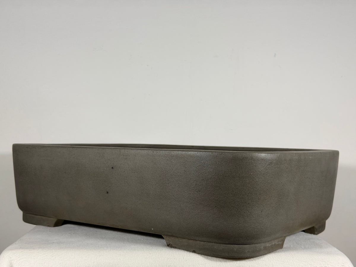 Preowned Japanese Tokoname Unglazed Rectangular Bonsai Pot Kisen - 19” x 14.25” x 5”