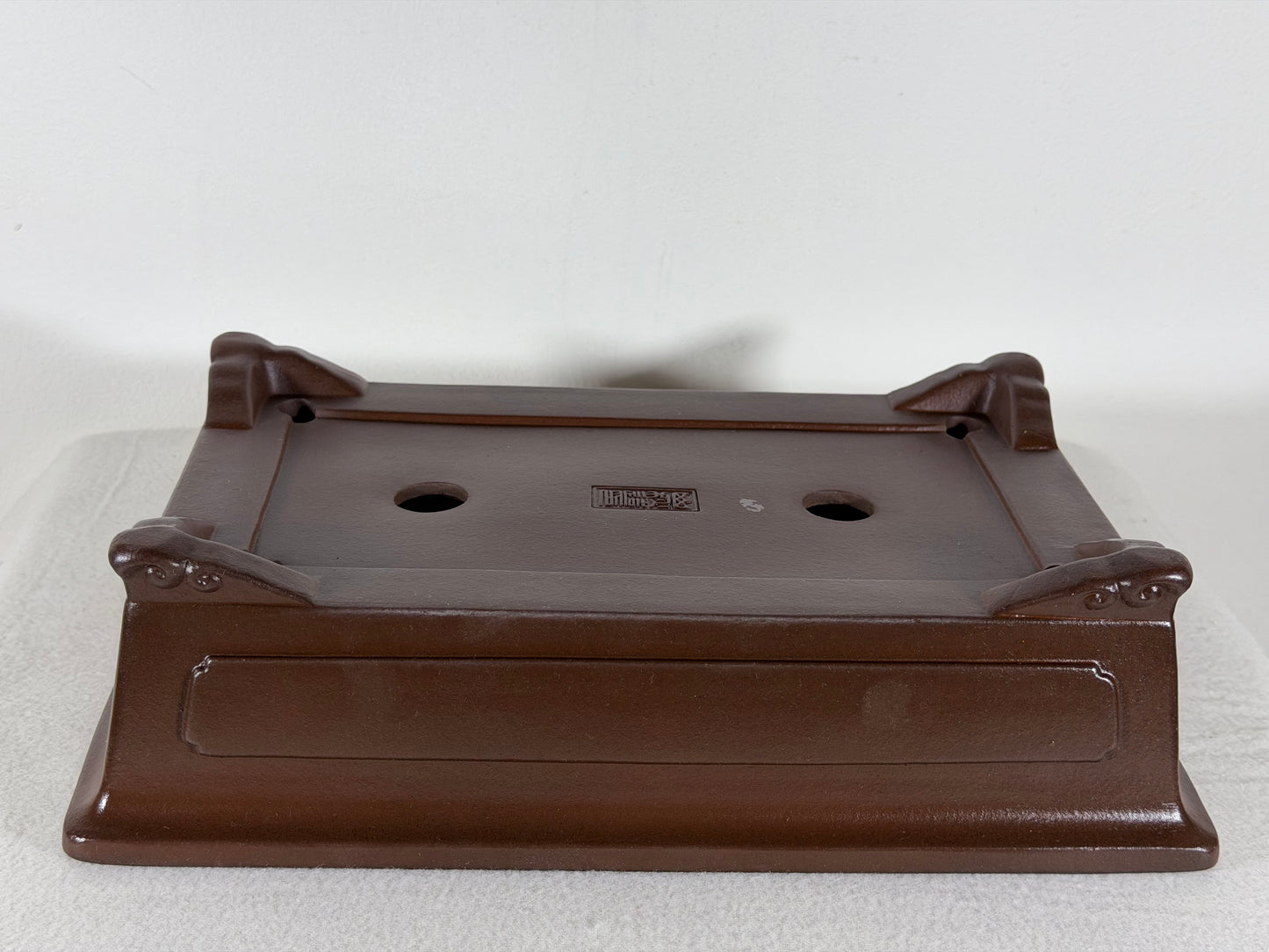 Preowned Japanese Tokoname Unglazed Rectangular Bonsai Pot Yamaaki - 12.25” By 8”