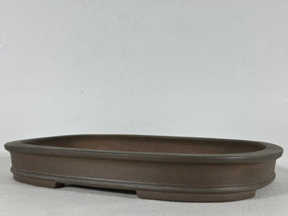 Preowned Japanese Tokoname Unglazed Rectangular Shallow Bonsai Pot Seizan - 12.25” By 9”