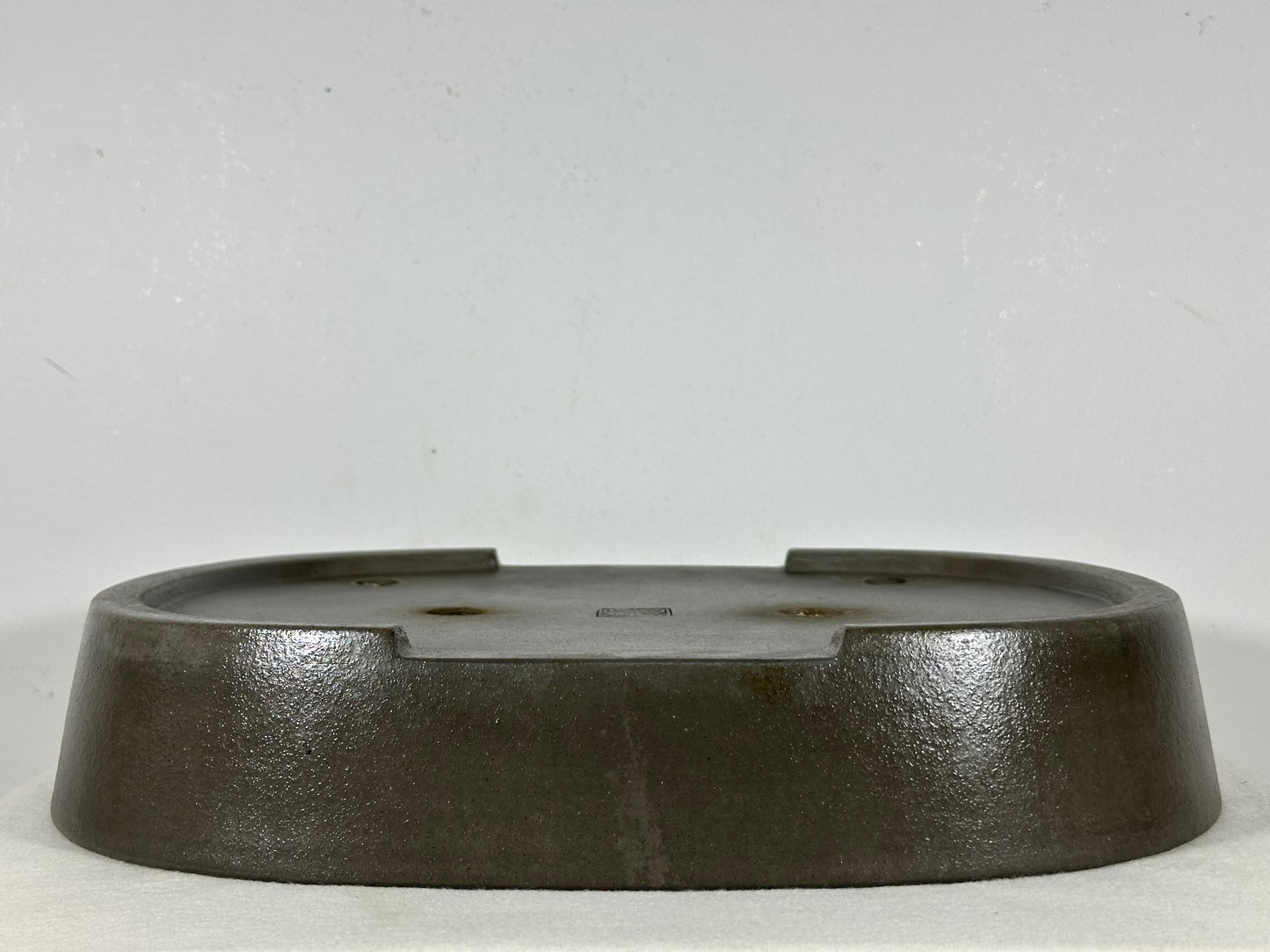 Preowned Japanese Tokoname Unglazed Oval Bonsai Pot Seizan - 14.75” By 11.75”