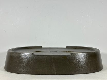 Preowned Japanese Tokoname Unglazed Oval Bonsai Pot Seizan - 14.75” By 11.75”