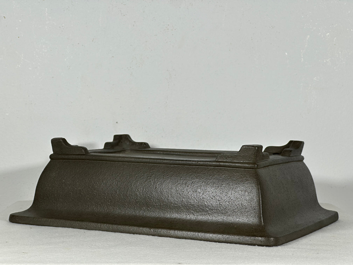 Preowned Japanese Tokoname Unglazed Rectangular Bonsai Pot Seizan - 12” By 8.5”