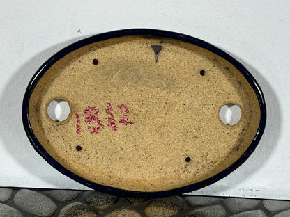 New Japanese Tokoname Glazed Oval Shallow Bonsai Pot Harutori - 6.25” By 4 3/8”