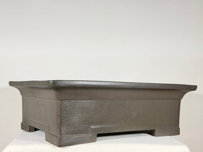 Preowned Japanese Tokoname Unglazed Rectangular Bonsai Pot Reiho - 18” x 14” x 5.75”