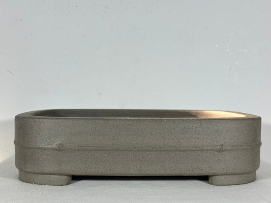 Preowned Japanese Tokoname Unglazed Rectangular Bonsai Pot Seizan - 12.75” By 9.25”