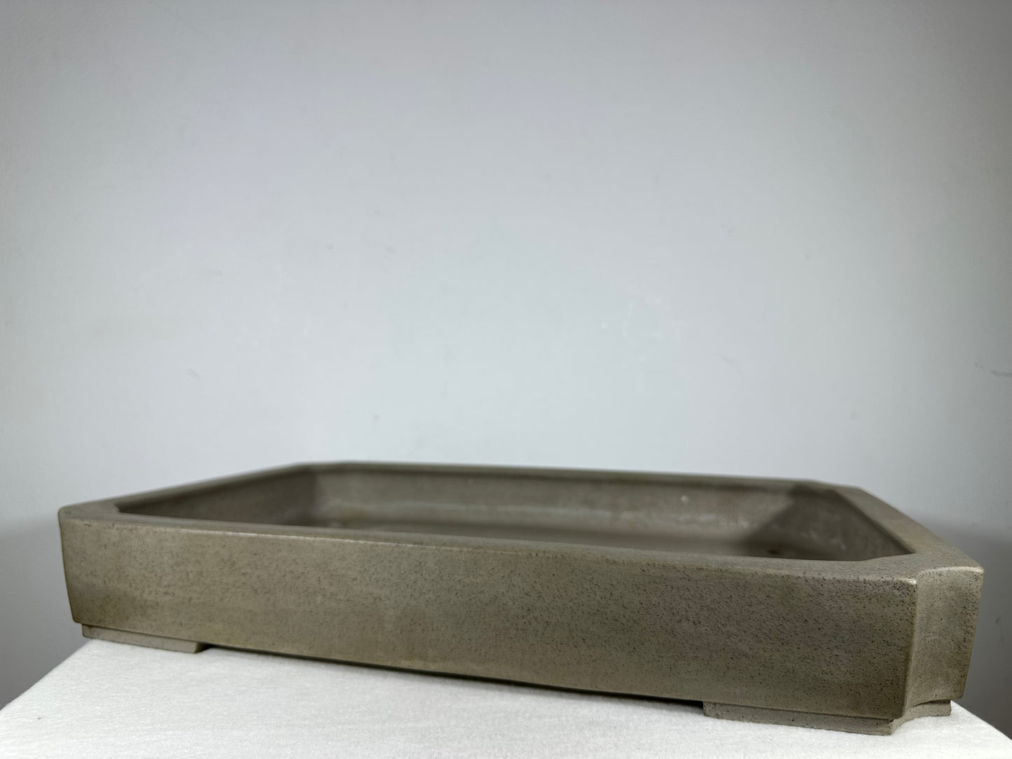 Preowned Japanese Tokoname Unglazed Rectangular Shallow Bonsai Pot Seizan - 19” By 13”