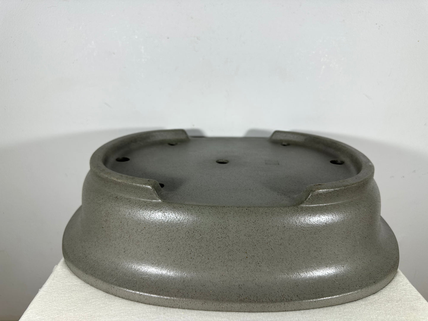 Preowned Japanese Tokoname Unglazed Oval Bonsai Pot Seizan - 18.5” By 14.75”