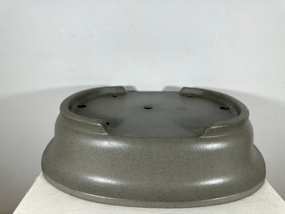 Preowned Japanese Tokoname Unglazed Oval Bonsai Pot Seizan - 18.5” By 14.75”
