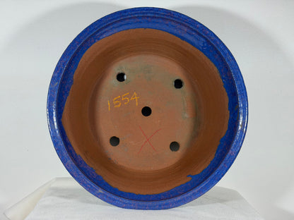 New Japanese Tokoname Glazed Round Bonsai Pot Syuhou Yoshimura - 15.25” By 5.75”