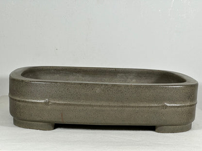 Preowned Japanese Tokoname Unglazed Rectangular Bonsai Pot Seizan - 12.5” By 9.25”