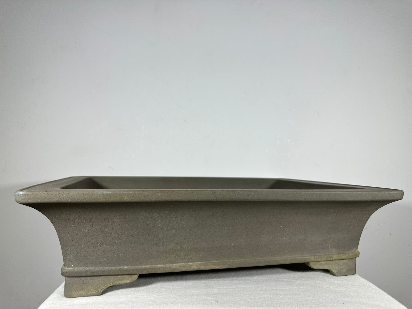 Preowned Japanese Tokoname Unglazed Rectangular Bonsai Pot Seizan - 19.5” By 14.25”