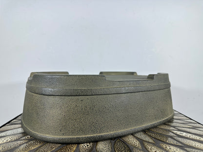 Preowned Vintage Japanese Tokoname Unglazed Oval Bonsai Pot Koyo - 14.5” By 11”