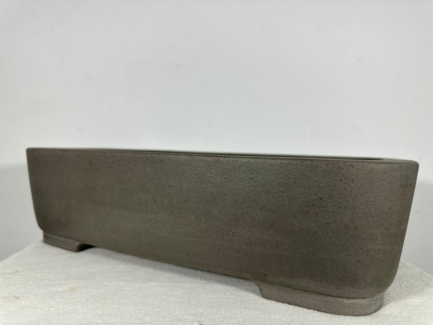 Preowned Japanese Tokoname Unglazed Rectangular Bonsai Pot Seizan - 16.25” By 11.75”