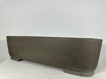 Preowned Japanese Tokoname Unglazed Rectangular Bonsai Pot Seizan - 16.25” By 11.75”