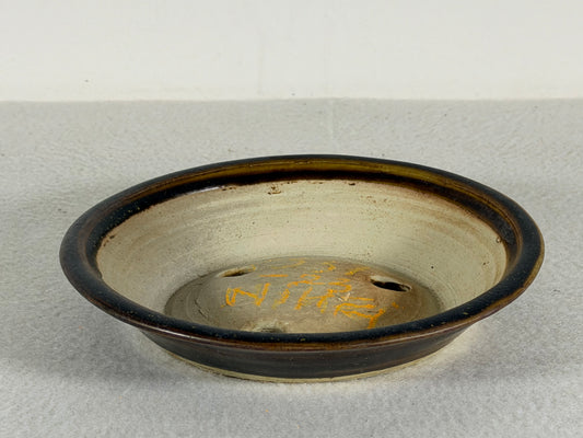Preowned Japanese Tokoname Glazed Nanban Style Bonsai Pot Nihei - 6” By 1”