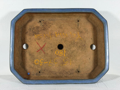 Preowned Japanese Tokoname Glazed Rectangular Bonsai Pot Yamafusa - 11” By 8.5”