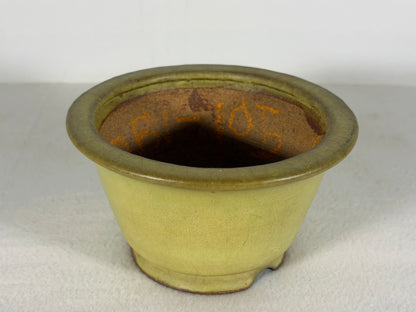 Preowned Japanese Tokoname Glazed Round Bonsai Pot Hatutori - 5.5” By 3.25”