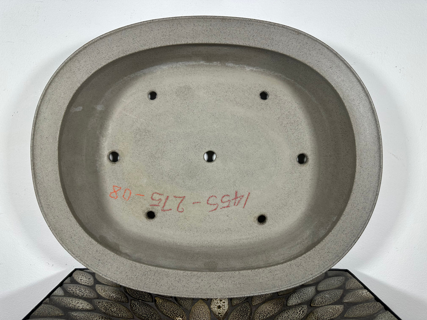 Preowned Japanese Tokoname Unglazed Oval Bonsai Pot Seizan - 16.5” By 13.35”