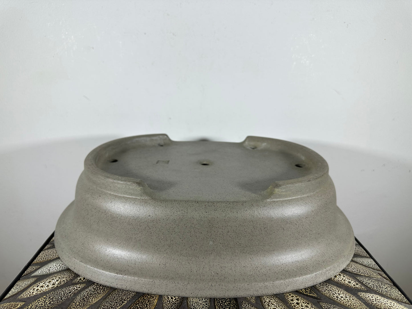 Preowned Japanese Tokoname Unglazed Oval Bonsai Pot Seizan - 16.5” By 13.35”