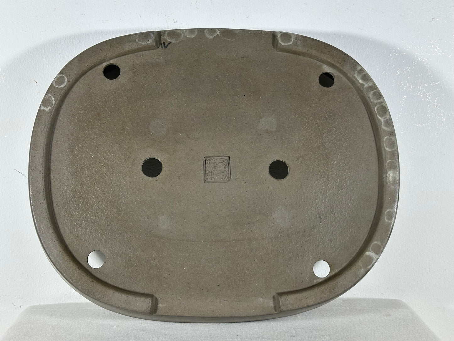 Preowned Japanese Tokoname Unglazed Oval Bonsai Pot Seizan - 14.75” By 11.75”