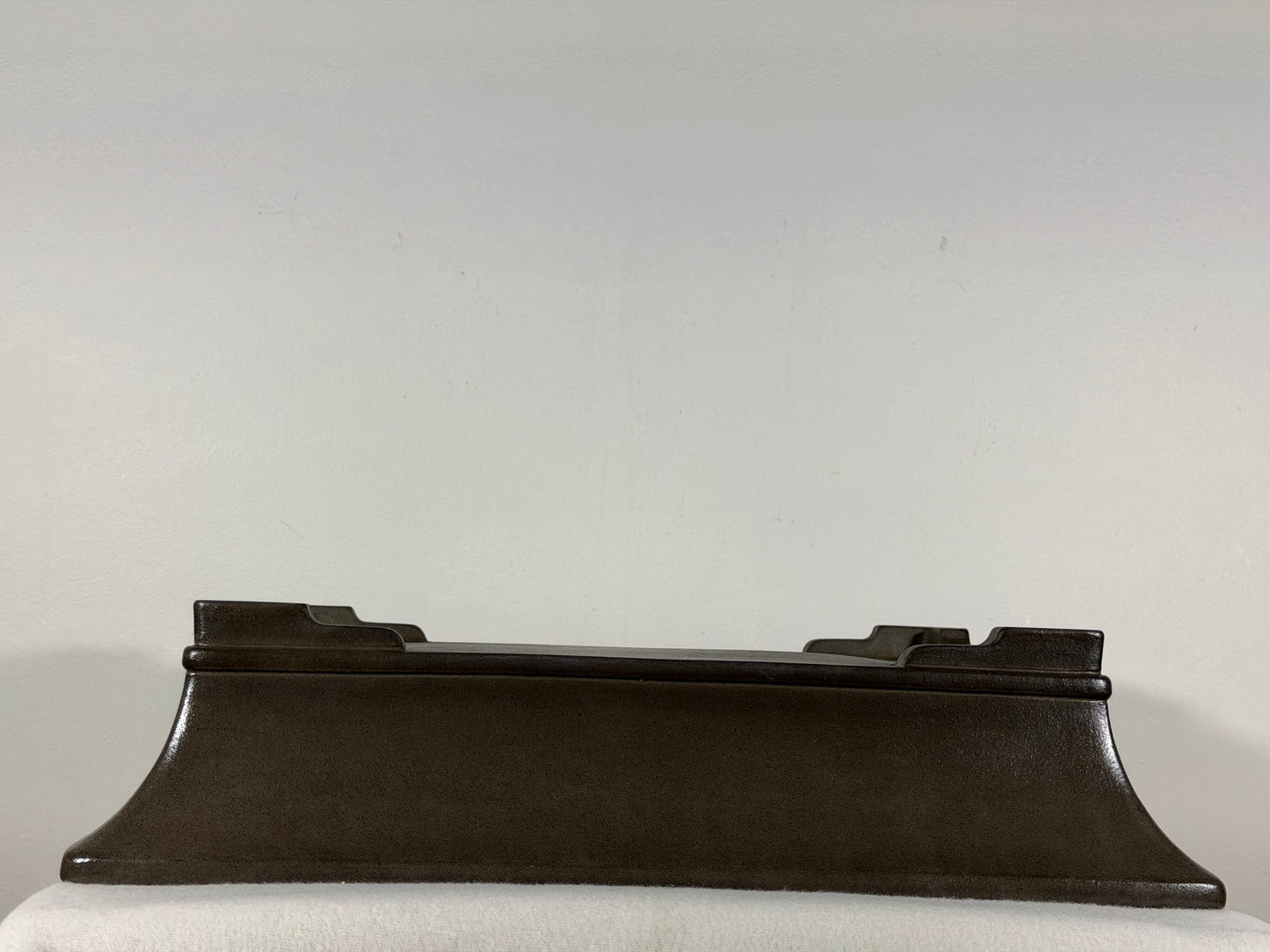 Preowned Japanese Tokoname Unglazed Rectangular Bonsai Pot Gyouzan Nakano - 16.5” By 12”