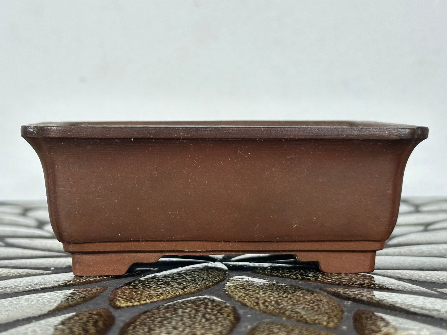 Preowned Japanese Tokoname Unglazed Rectangular Bonsai Pot - 4.25” By 3.25”