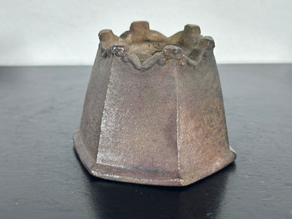 Preowned Vintage Japanese Tokoname Mame Cascade Bonsai Pot Sekishin - 2 1/8” By 1 7/8”