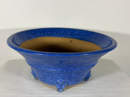New Japanese Tokoname Glazed Round Bonsai Pot Syuhou Yoshimura - 12.25” By 5.25”